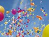 Happy Birthday E-Cards, with the name of the recipient in rainbow effect on balloons