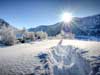 Kerstkaarten, een pad door de sneeuw mooie kerstkaart