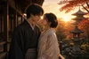 Japans verliefd stel romantische e-card