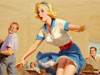 Pin-Up kaarten Art Frahm Ladies in destress 1950 Oops while I was Bowling