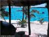 Water effect kaarten een tropische vakantie scene bij de Strandbar