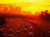 kaarten van Bezienswaardigheden, zonsondergang in Los Angeles, verre vakanties ecards