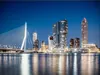 Skyline van Rotterdam, de grootste haven van Europe