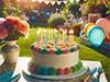 Theme: Verjaardagskaarten e-card: feest taart