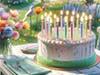 Theme: Verjaardagskaarten e-card: Lente taart