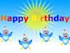 Birthday e-cards animation birthday jumping birds