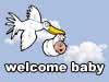 Newborn baby cards welcome to the new baby, the stork brings the baby