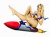 Pin-Up girl cards 80th rocket Pin-Up